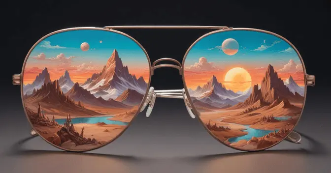 Aviator sunglasses with Indian landscape